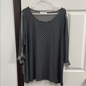 Polka Dot Black and White Women's Top